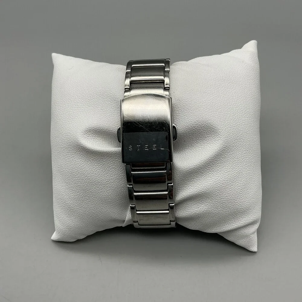 Guess Steel Womens Watch 21mm Black Dial Stainless Bracelet New Battery 6.25